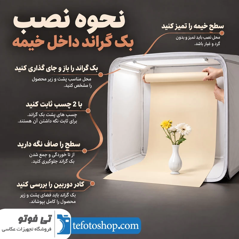 نحوه نصب بک گراند داخل خیمه